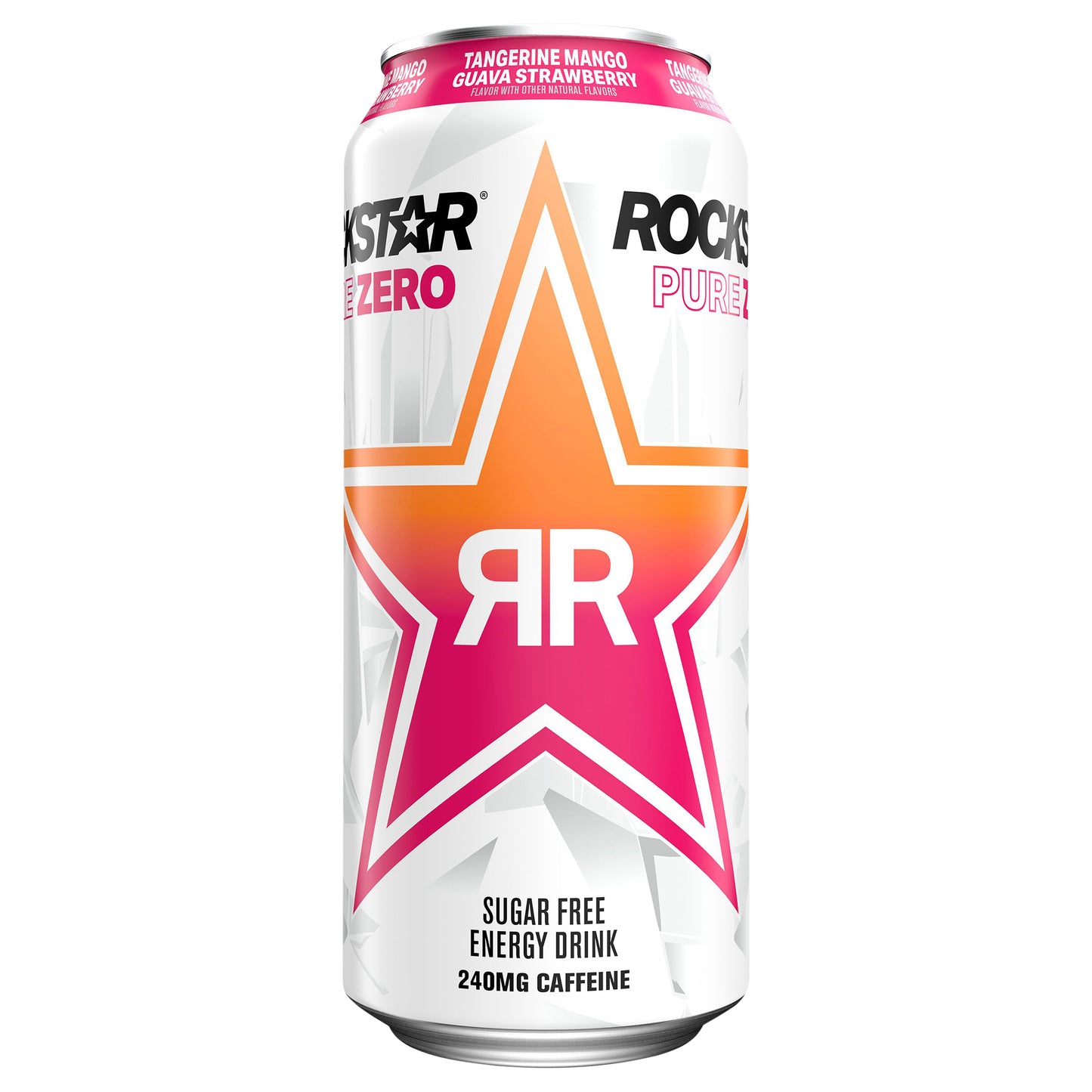 Rockstar Pure Zero Sugar Free Energy Drink Tangerine Mango Guava Strawberry 16 Fl Oz Can