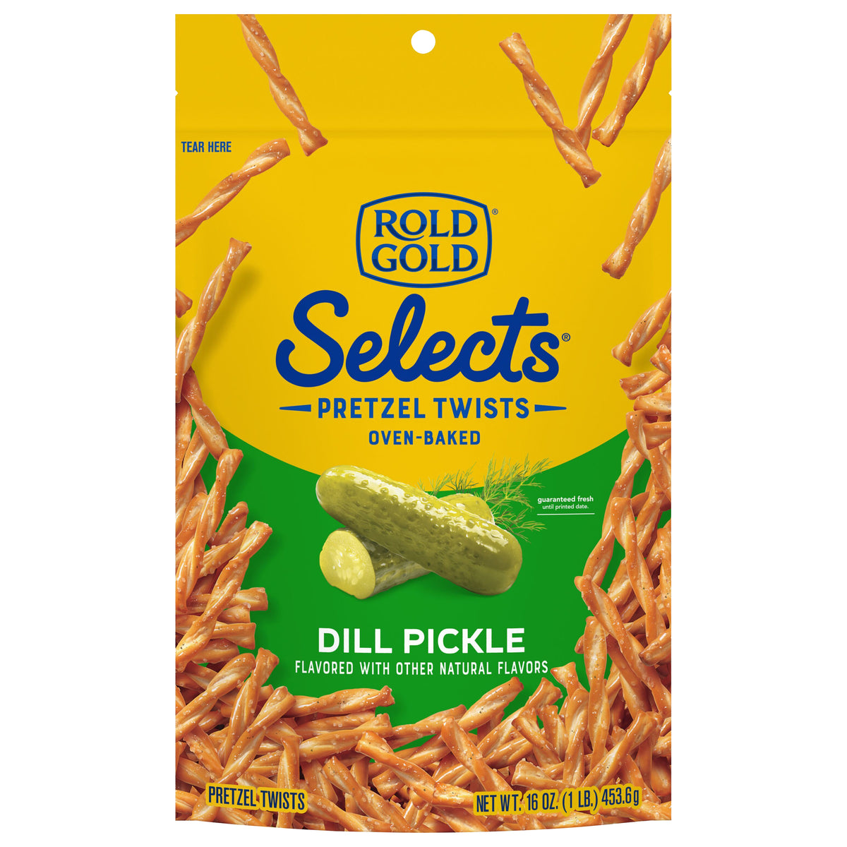 Rold Gold Selects Pretzels Twists Oven Baked Dill Pickle 16 Oz