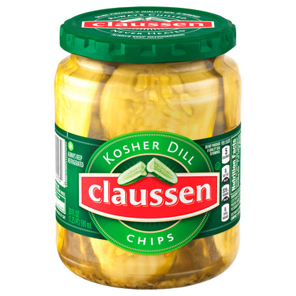 Claussen Kosher Dill Pickle Chips, 20 fl oz Jar