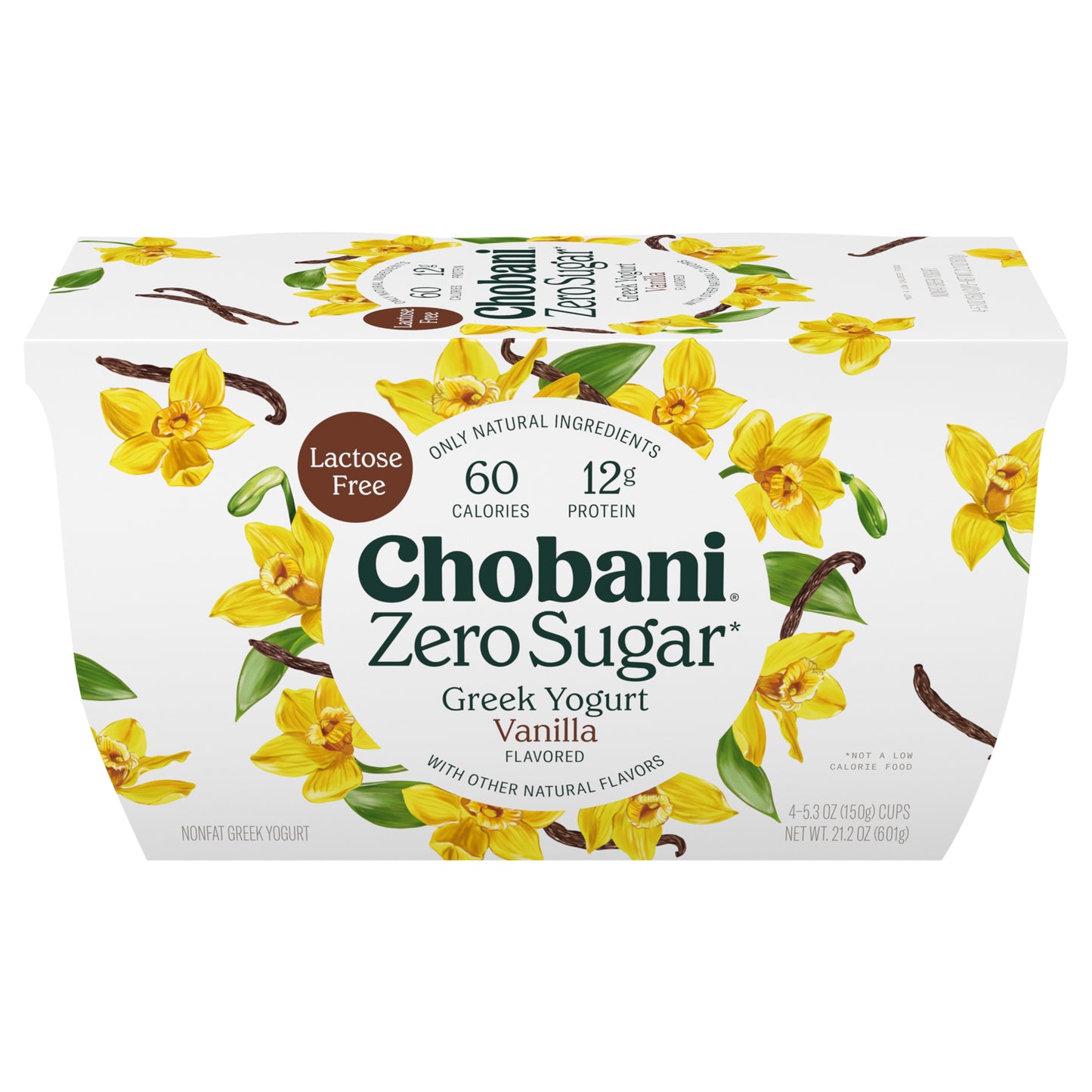 Chobani Zero Sugar Vanilla 5.3oz Greek Yogurt 4ct