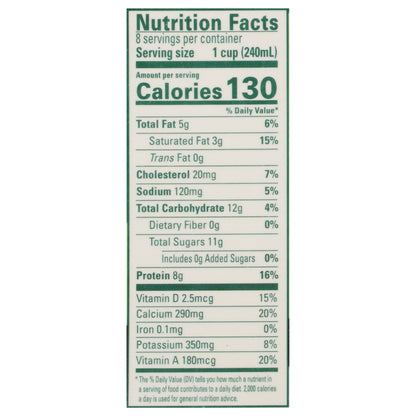 Organic Valley 2% Milk Fat Reduced Fat Milk 0.5 gal