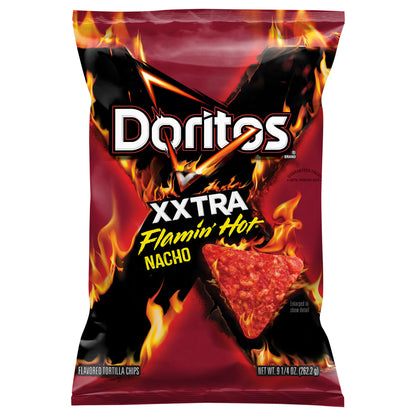 Doritos Flavored Tortilla Chips Xxtra Flamin' Hot Nacho 9 1/4 Oz