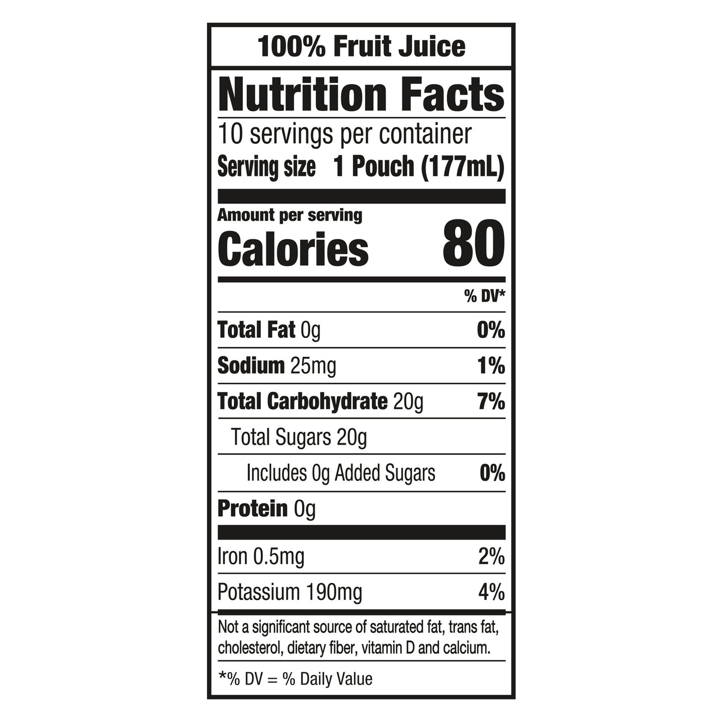 Capri Sun 100% Juice Apple All-Natural Juice from Concentrate with added ingredients, 10 ct Box, 6 fl oz Pouches