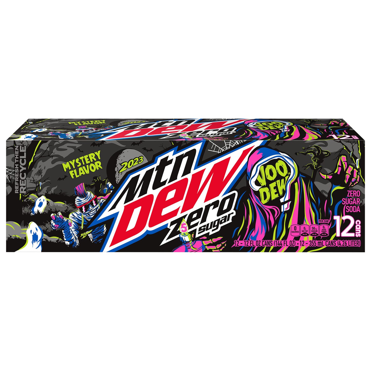 Mtn Dew Zero Sugar Voo Dew Soda Mystery Flavor 12 Fl Oz 12 Count