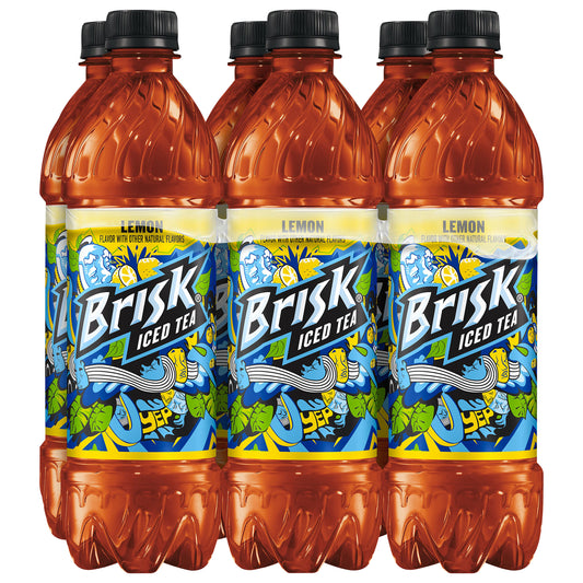 Brisk Iced Tea Lemon 16.9 Fl Oz, 6 Count,  Bottles