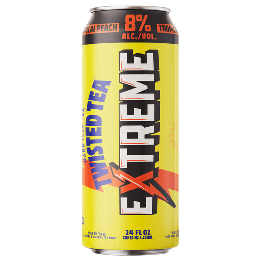 Twisted Tea Extreme Tropical Peach Hard Iced Tea, 8% ABV (24 fl. oz. Can)