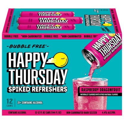 Happy Thursday Raspberry Dragonfruit Spiked Refreshers 12 - 12 fl oz Cans