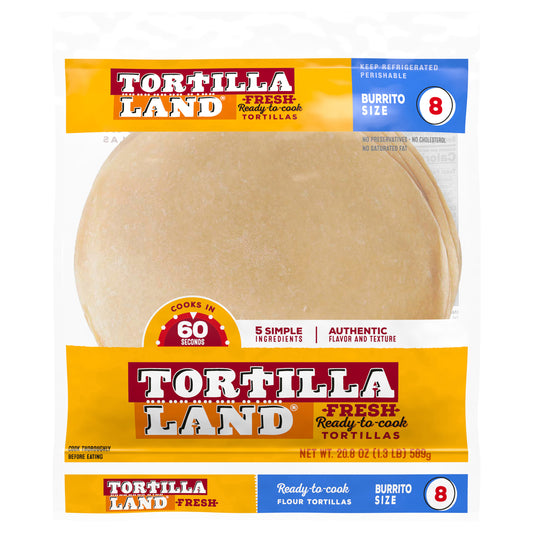 TortillaLand® Flour Tortillas Burrito Size, 8 Count