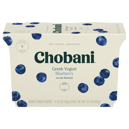 Chobani® Non-Fat Greek Yogurt Blueberry on the Bottom 5.3oz 4-pack