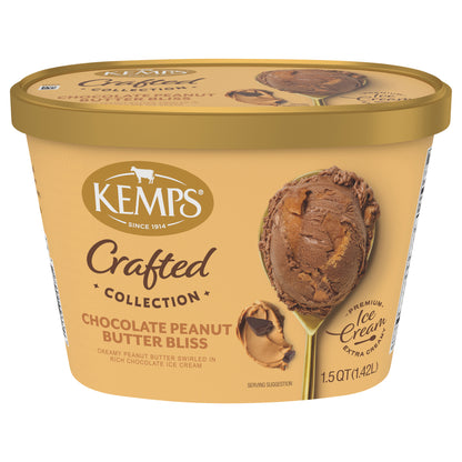 Kemps Crafted Collection Chocolate Peanut Butter Bliss Ice Cream 1.5 Quart