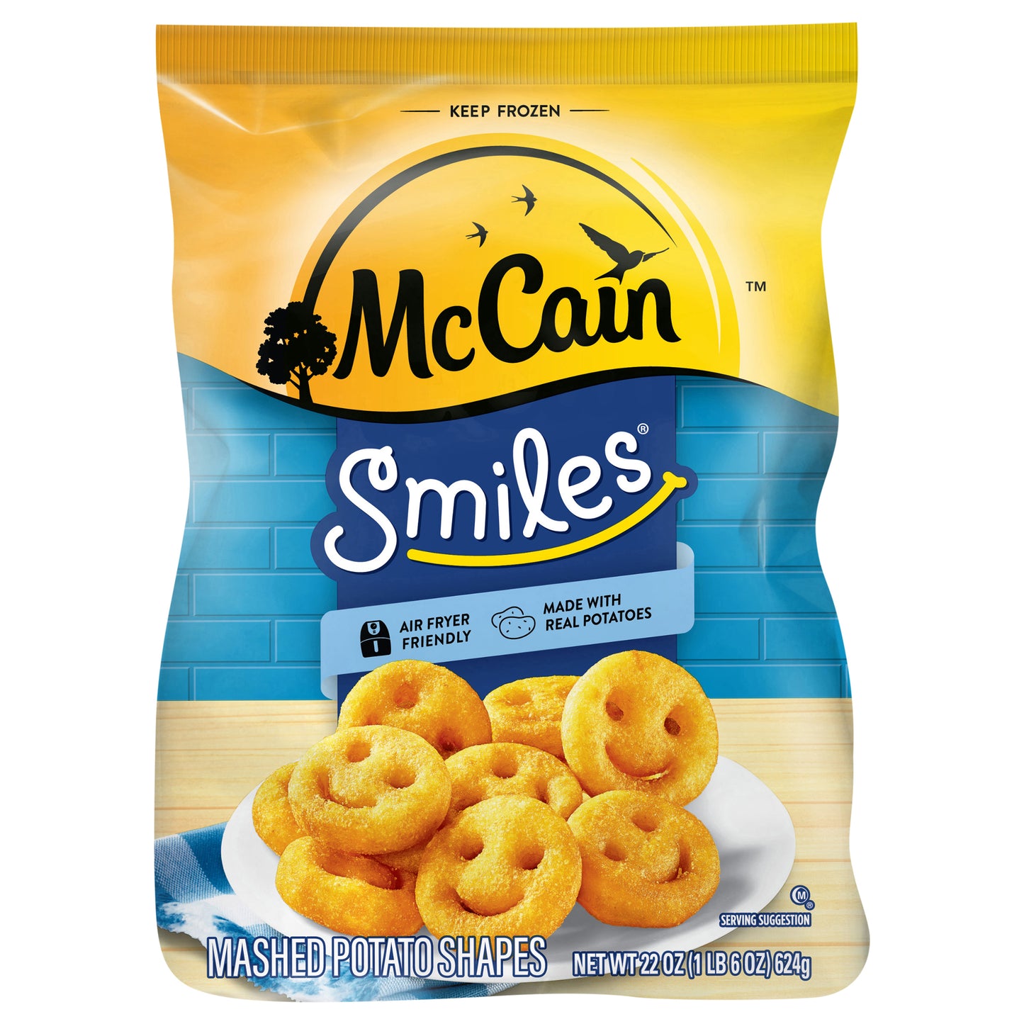 McCain Smiles Mashed Potato Shapes, 22 oz (Frozen Potatoes)