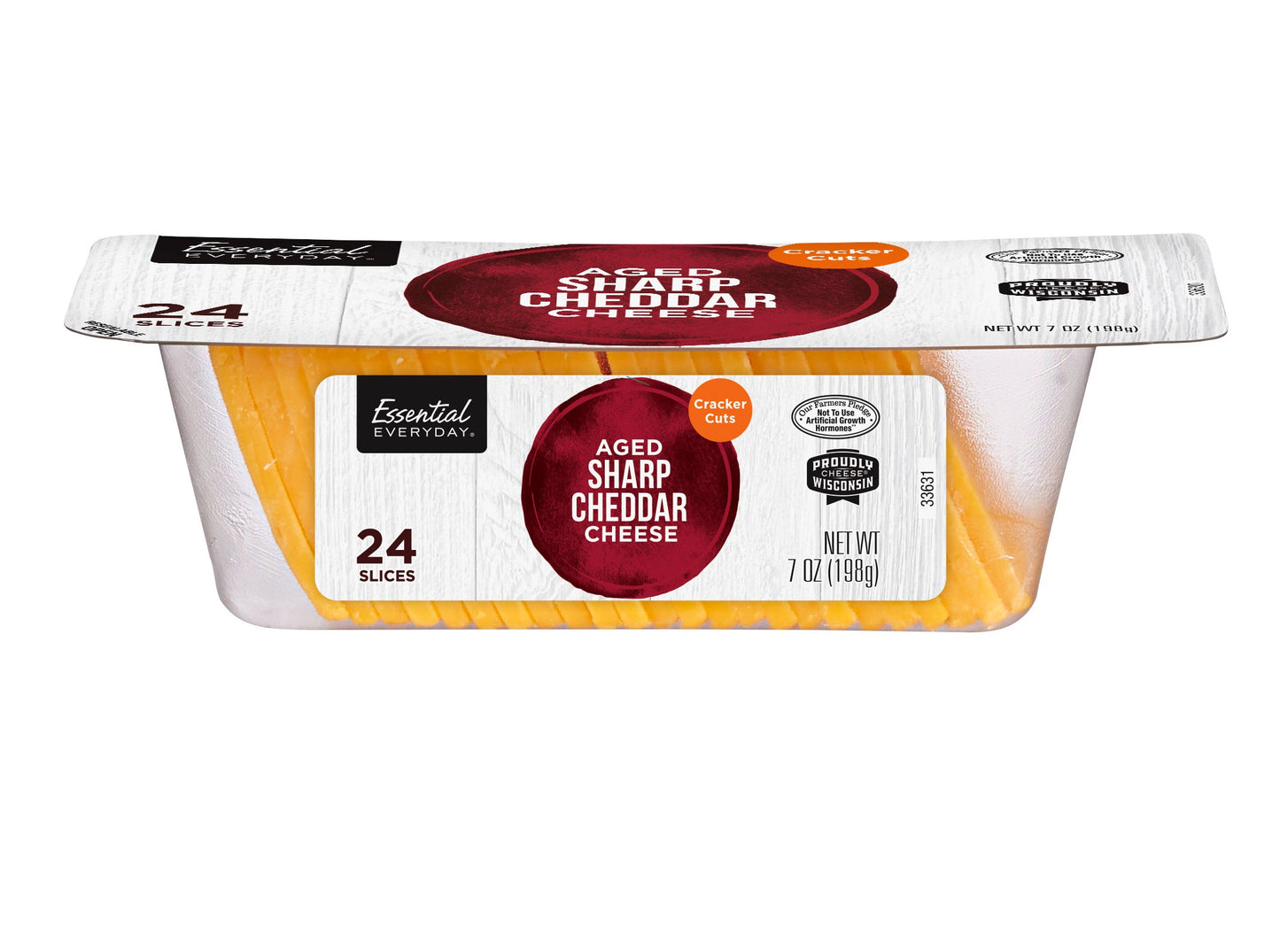 Essential Everyday Aged Sharp Cheddar Cheese - 24slices
