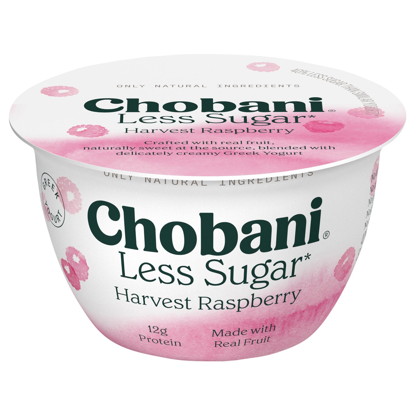 Chobani Less Sugar Reduced Fat Greek Harvest Raspberry Yogurt 5.3 oz