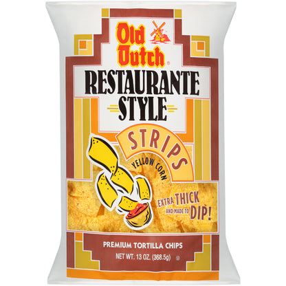 Old Dutch® Restaurante Style Yellow Corn Strips Premium Tortilla Chips 13 oz. Bag