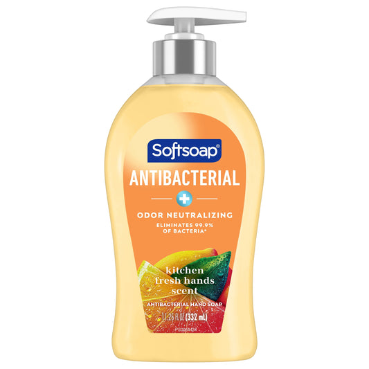 Softsoap Antibacterial Liquid Hand Soap Pump, Kitchen Fresh Hands - 11.25 Fluid Ounce