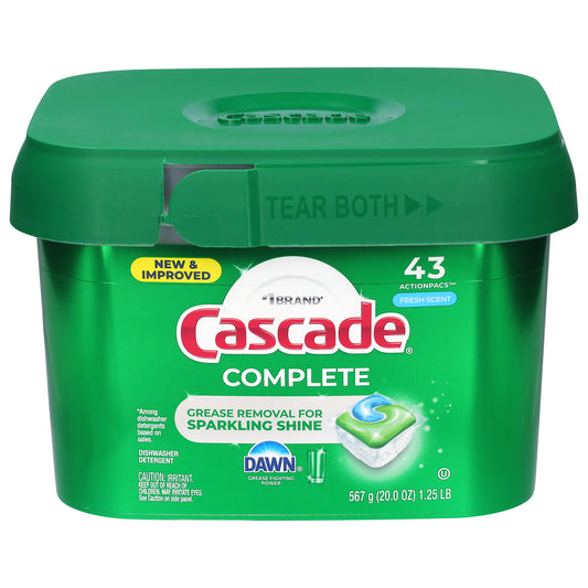 Cascade Complete Fresh Scent Dishwasher Detergent 43 ActionPacs
