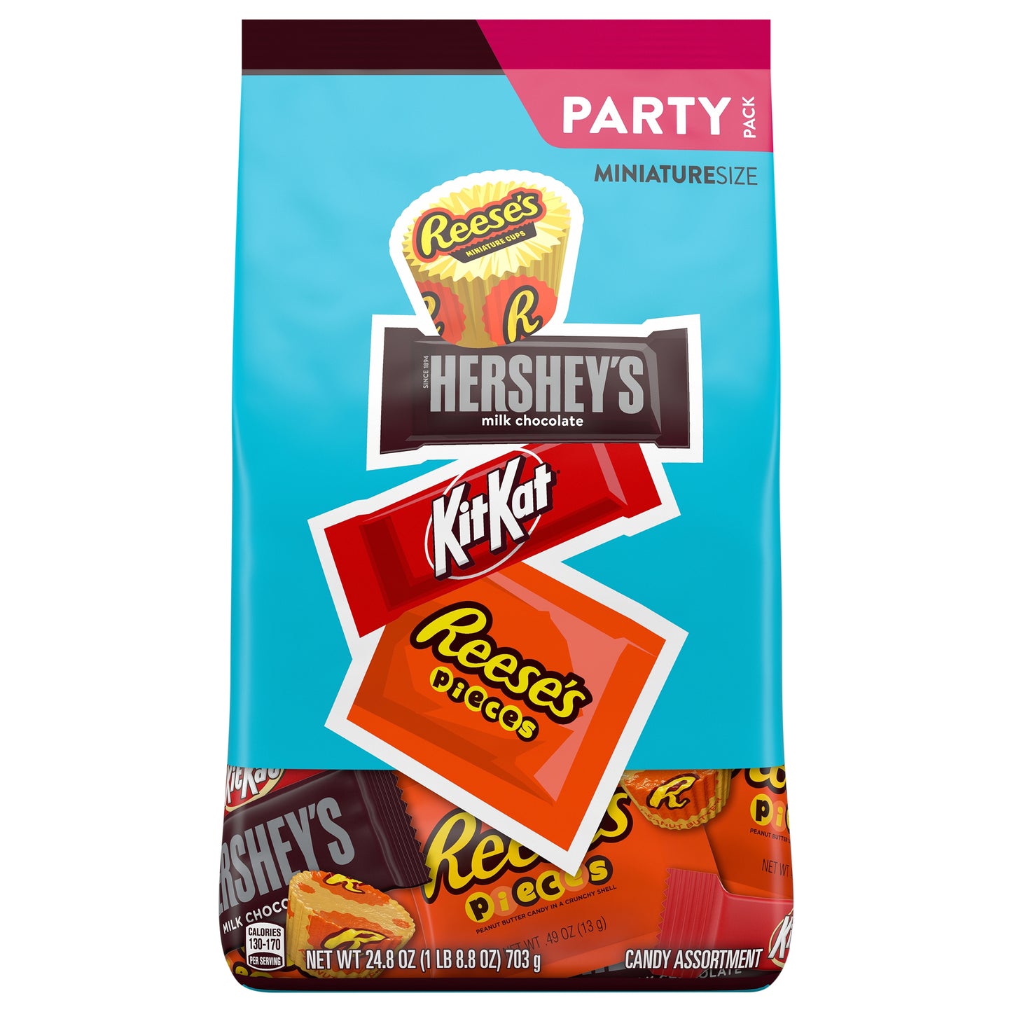HERSHEY'S, KIT KAT® and REESE'S Assorted Flavored Candy Party Pack, 24.8 oz