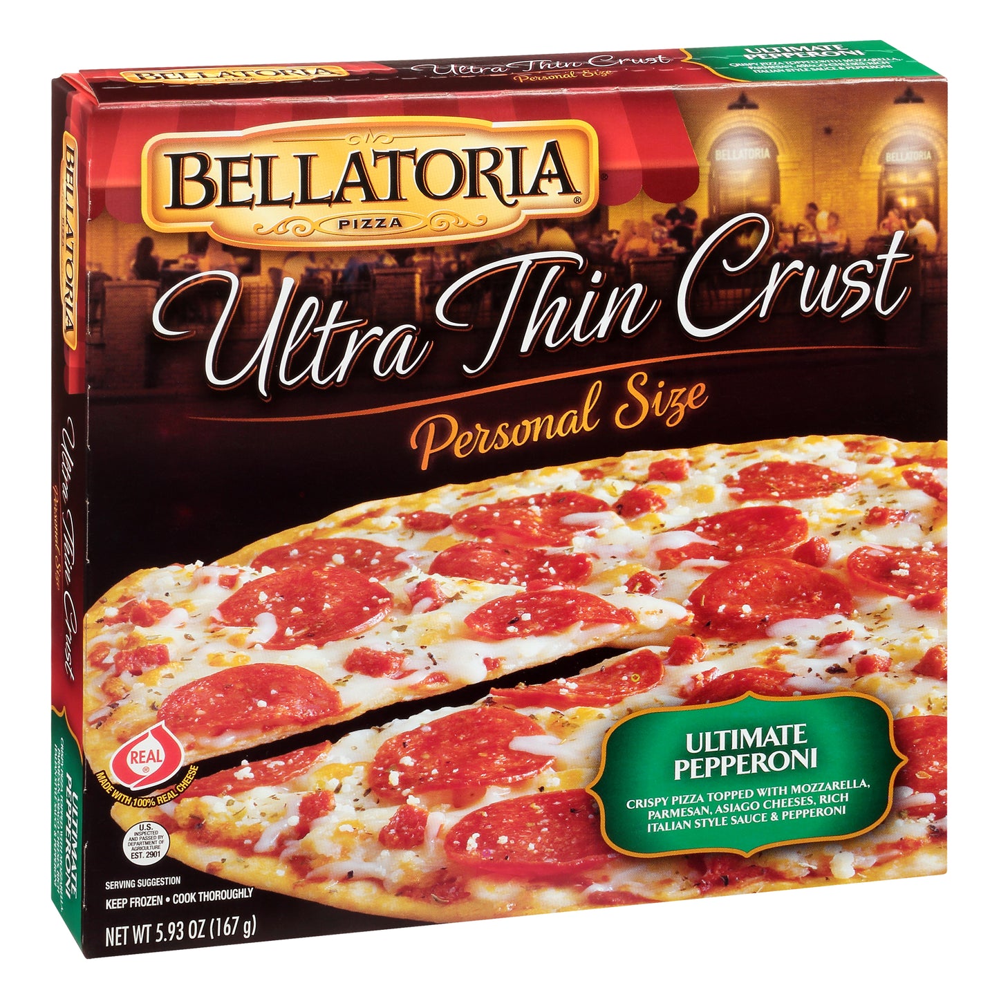 Bellatoria Personal Size Ultra Thin Crust Ultimate Pepperoni Pizza 5.93 oz