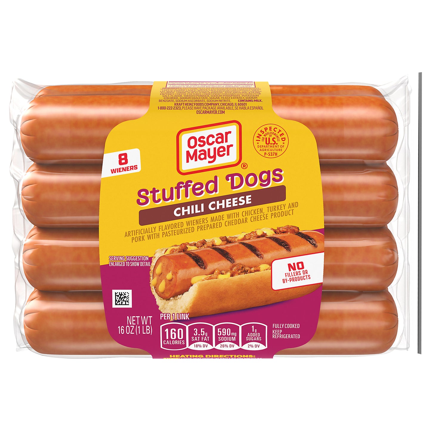 Oscar Mayer Chili Cheese Stuffed Dogs, 8 ct Pack