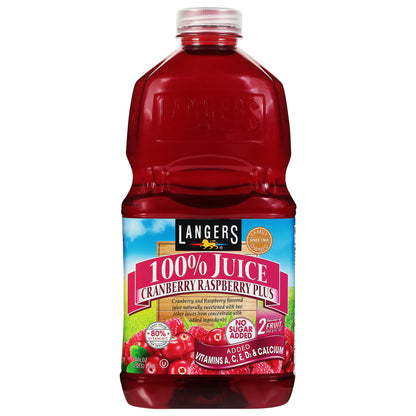 Langers No Sugar Added Cranberry Raspberry Plus 100% Juice 64 fl oz