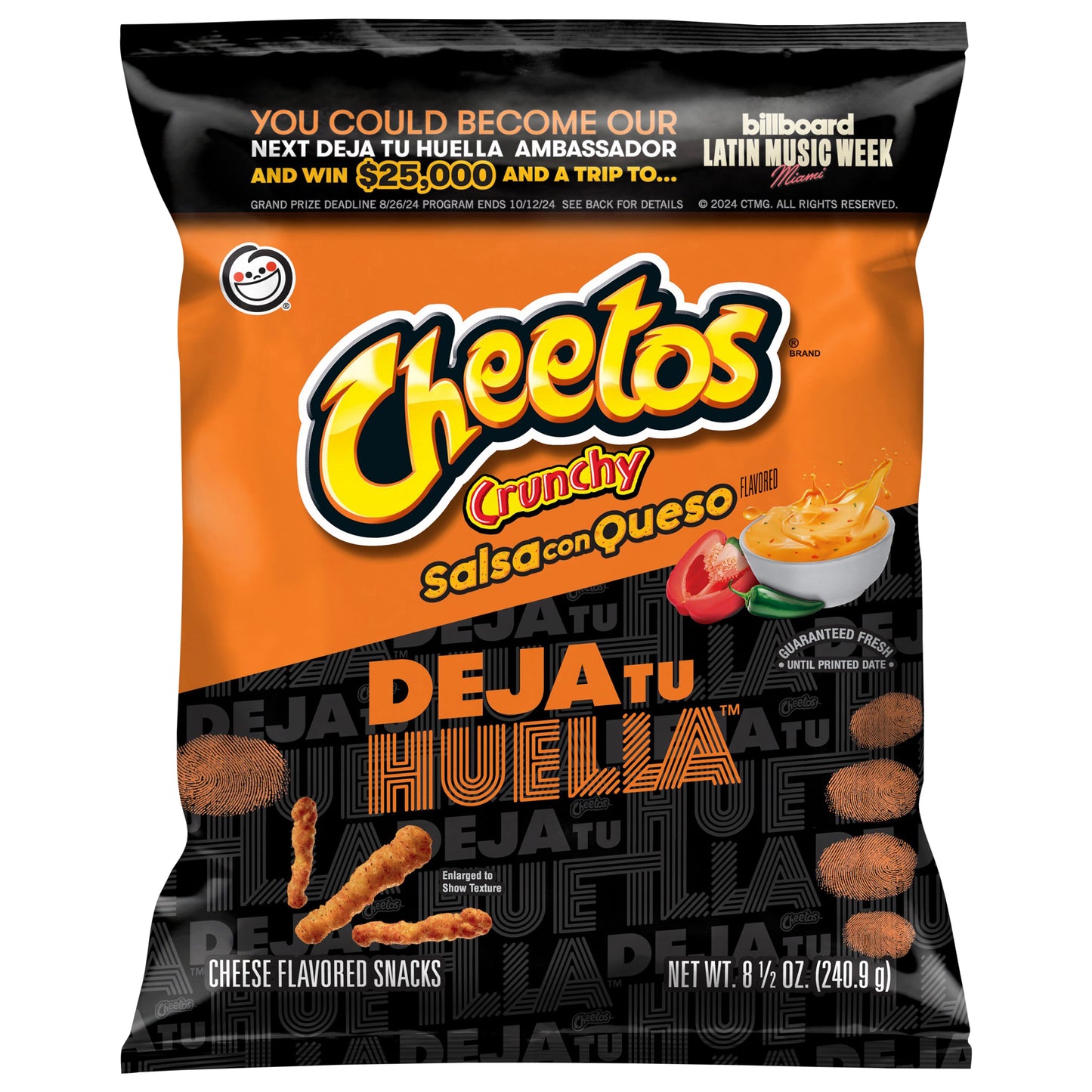 Cheetos Crunchy Cheese Flavored Snacks Salsa Con Queso 8 1/2 Oz