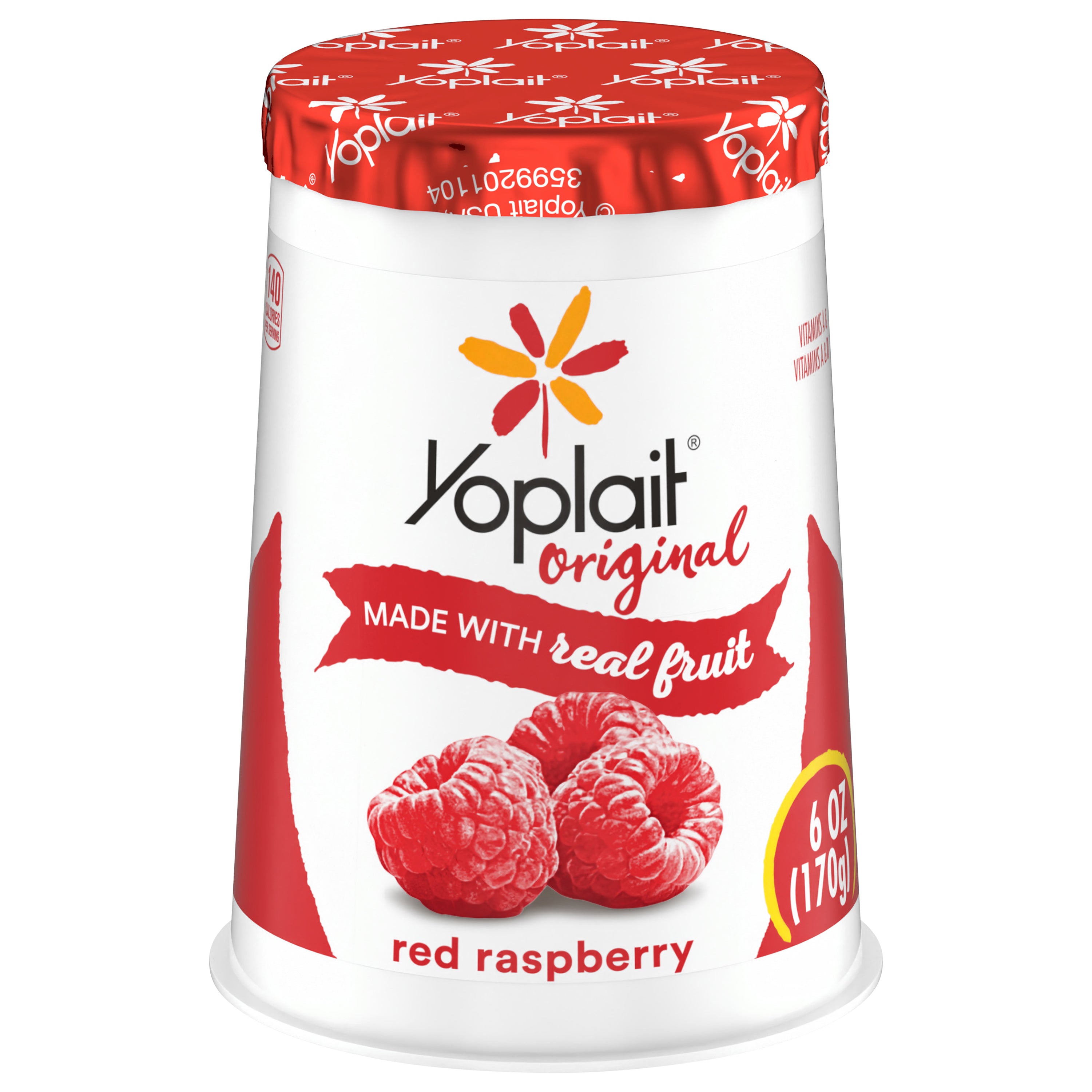 Yoplait Original Red Raspberry Low Fat Yogurt, 6 oz Yogurt Cup ...