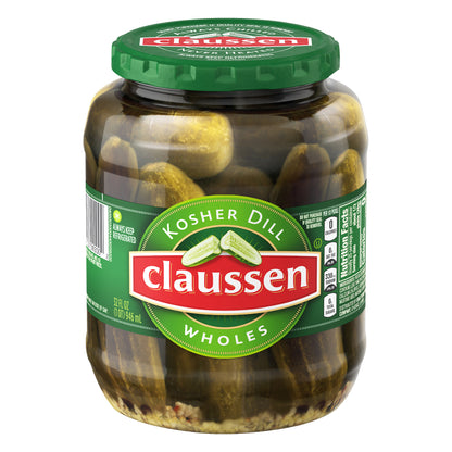 Claussen Kosher Dill Pickle Wholes, 32 fl oz Jar