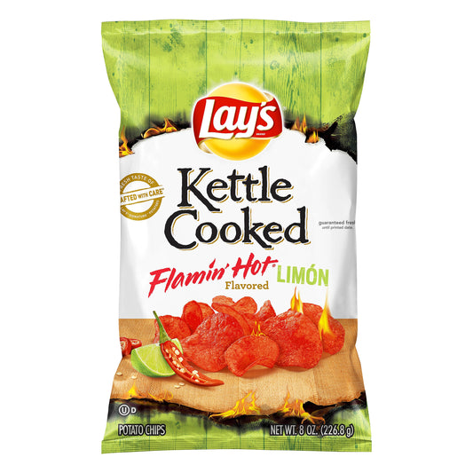 Lay's Kettle Cooked Flamin' Hot Limon Flavored Potato Chips 8 oz