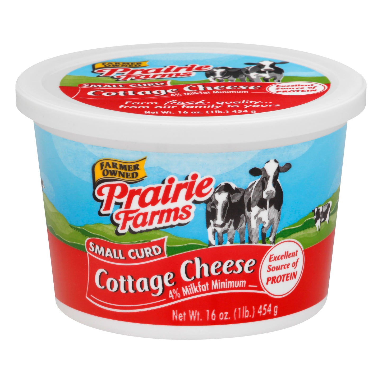 Prairie Farms Small Curd 4% Milkfat Minimum Cottage Cheese 16 oz