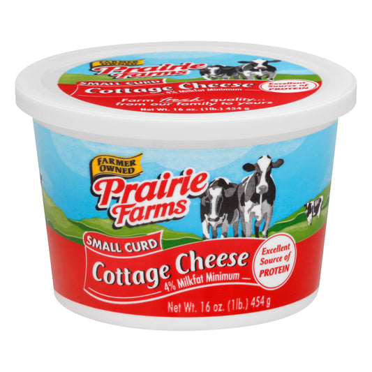 Prairie Farms Small Curd 4% Milkfat Minimum Cottage Cheese 16 oz