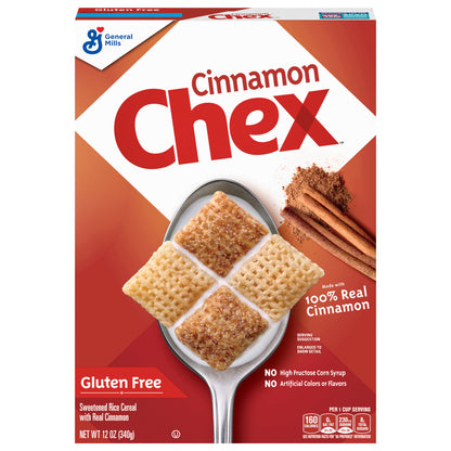 Cinnamon Chex Cereal, Gluten Free Breakfast Cereal, Made with Whole Grain, 12 OZ