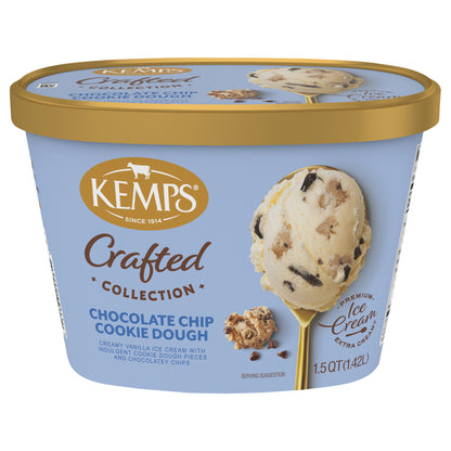 Kemps Crafted Collection Chocolate Chip Cookie Dough Ice Cream 1.5 Quart