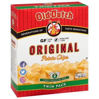 Old Dutch Original Potato Chips 2-5 oz Packs