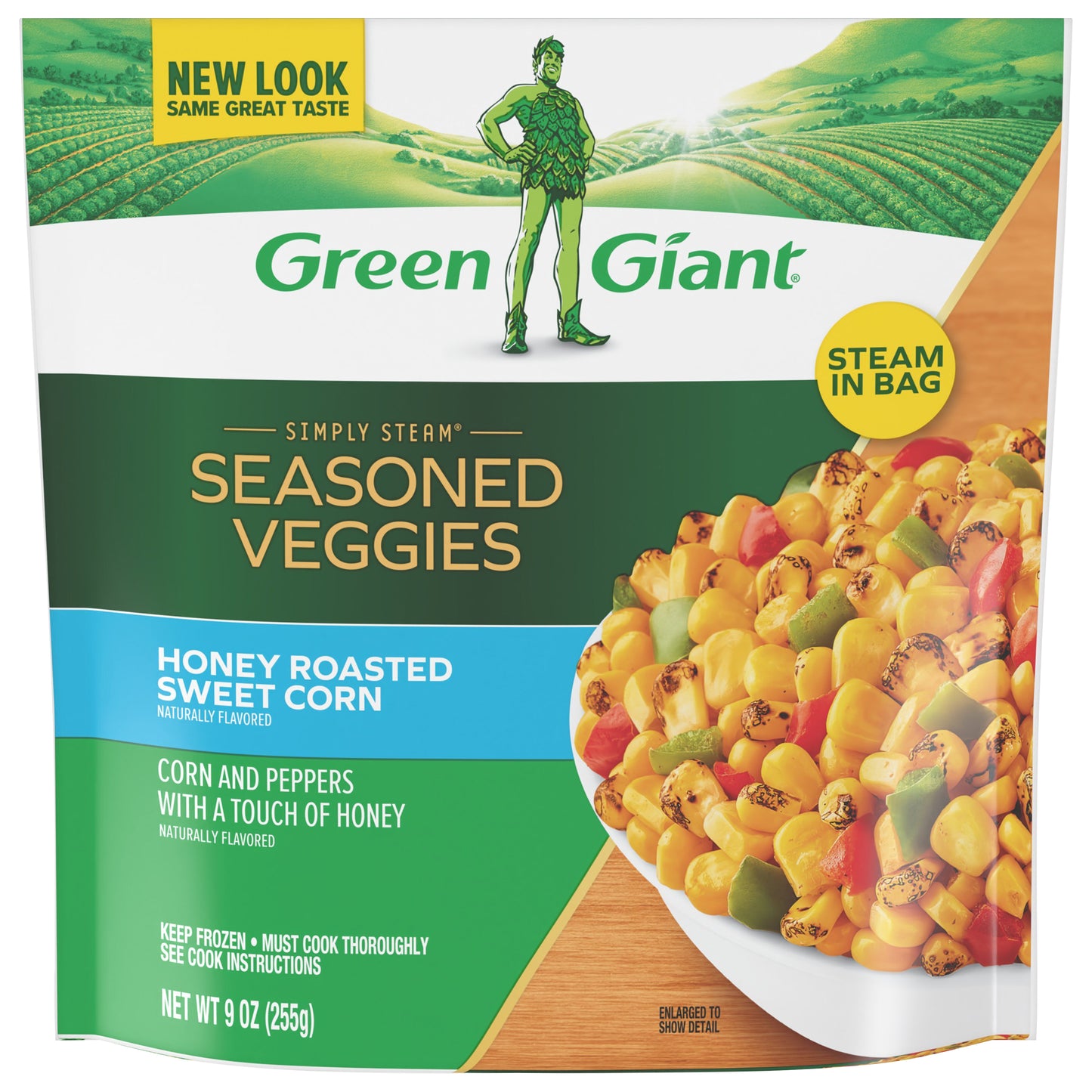 Green Giant Simply Steam Seasoned Veggies, Honey Roasted Sweet Corn, 9 oz