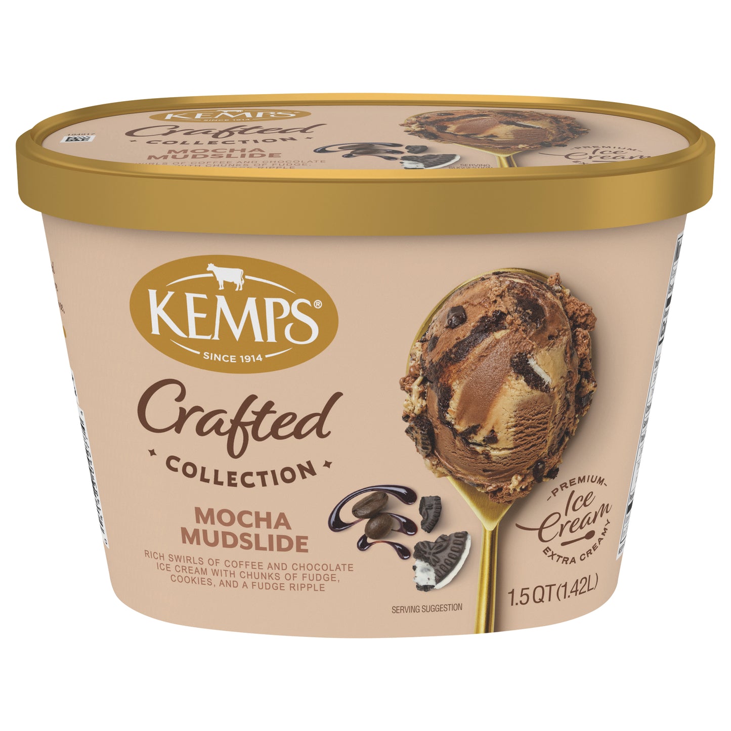 Kemps Crafted Collection Mocha Mudslide Ice Cream 1.5 Quart