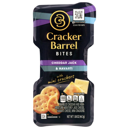 Cracker Barrel Cheddar Jack & Havarti Bites with Mini Crackers 1.58 oz