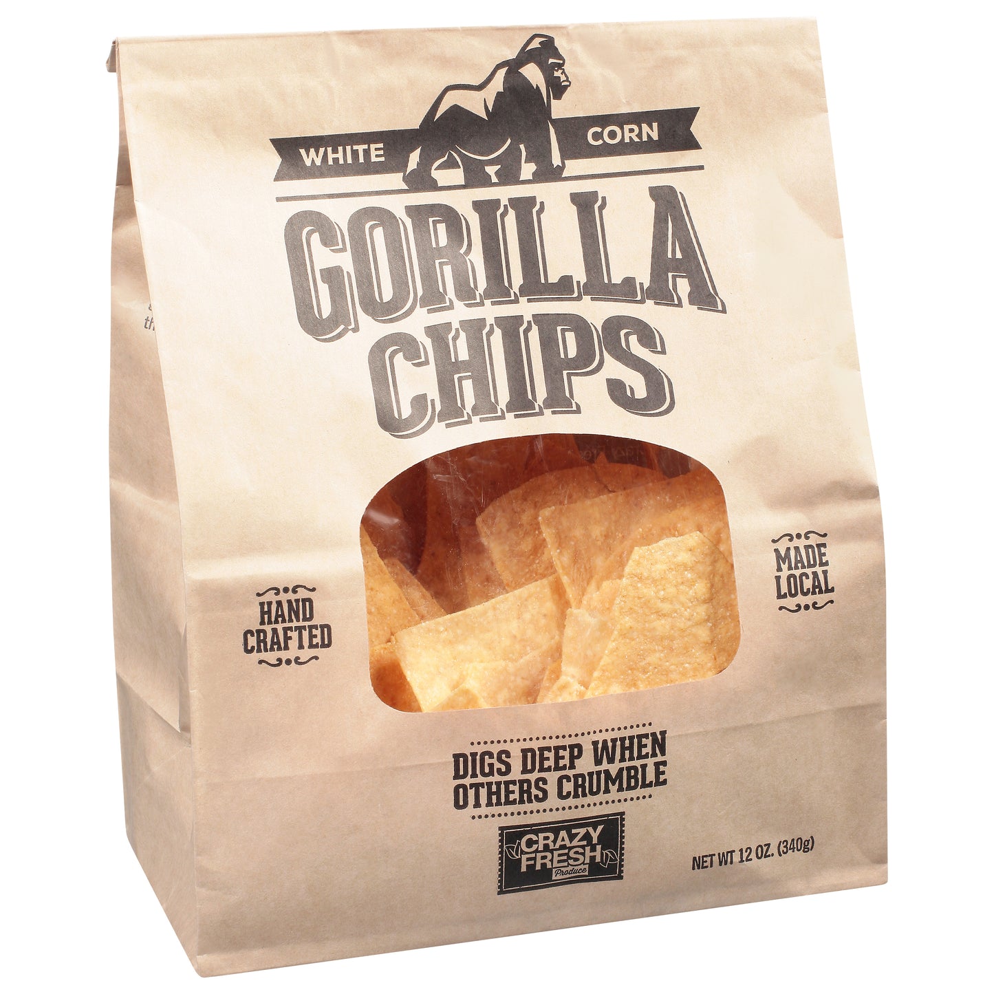 Crazy Fresh White Corn Gorilla Chips 12 oz