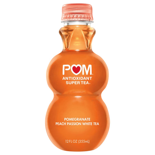 POM Wonderful Super Tea, Pomegranate Peach Passion White Tea, 12 Ounce