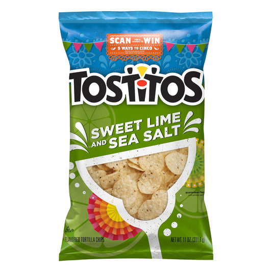 Tostitos Flavored Tortilla Chips Sea Salt & Lime 11 Oz