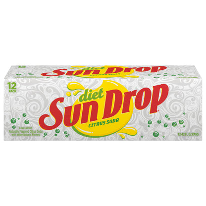 Diet Sun Drop Citrus Soda, 12 fl oz cans, 12 pack