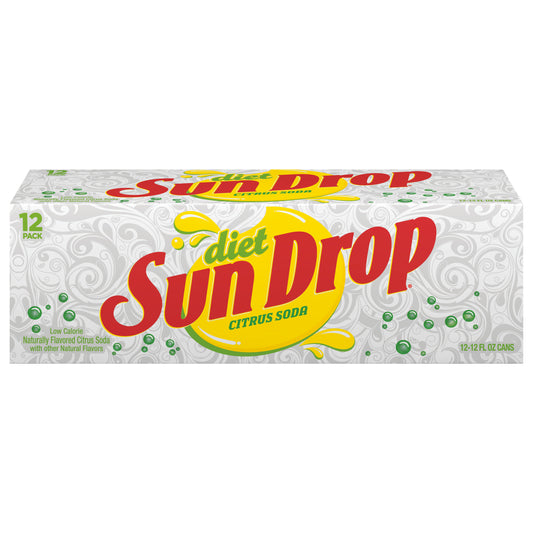Diet Sun Drop Citrus Soda, 12 fl oz cans, 12 pack