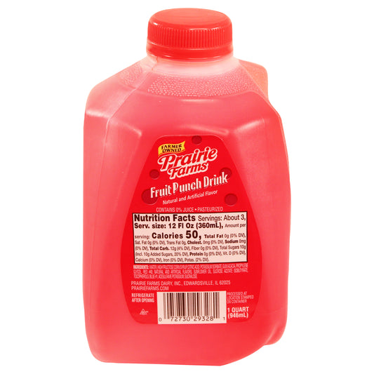 Prairie Farms Fruit Punch Drink, Quart, 32 Fl Oz