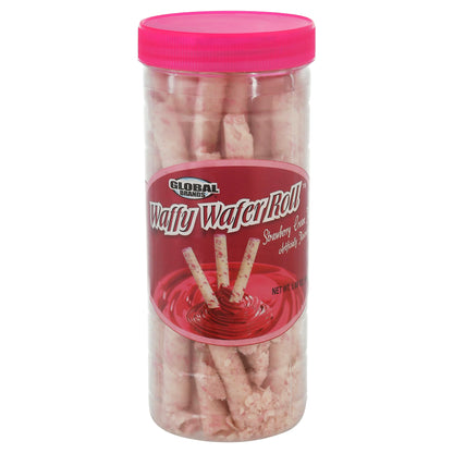 Global Brands Strawberry Cream Filled Waffy Wafer Roll 5.68 oz