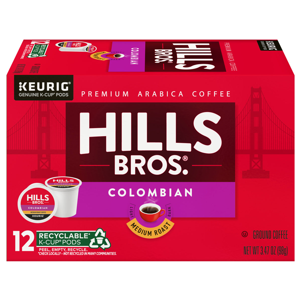 Hills Bros. Colombian Medium Roast K-Cup Pods - 12ct
