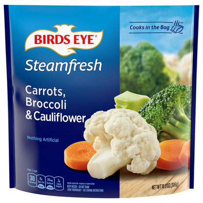 Birds Eye Steamfresh Carrots, Broccoli and Cauliflower, Frozen Vegetables, 10.8 OZ Bag