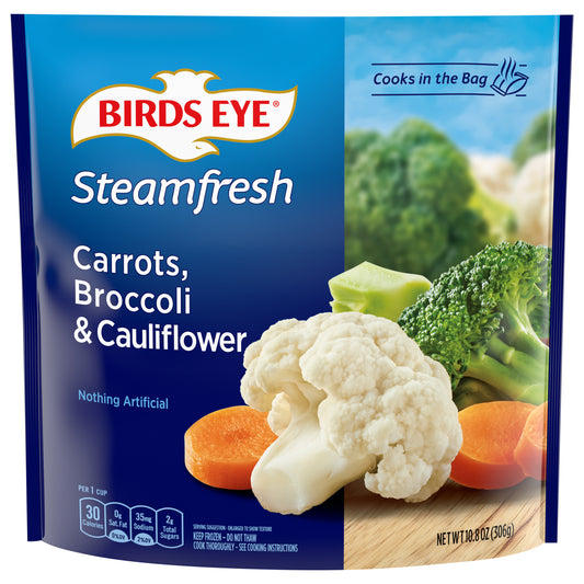 Birds Eye Steamfresh Carrots, Broccoli and Cauliflower, Frozen Vegetables, 10.8 OZ Bag