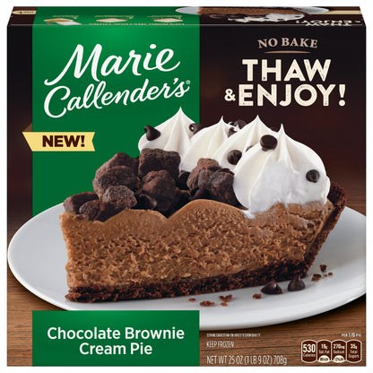 Marie Callender's Chocolate Brownie Cream Pie, Thaw and Serve, Frozen, 25 oz.