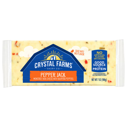 Crystal Farms Pepper Jack Cheese Block, 7oz