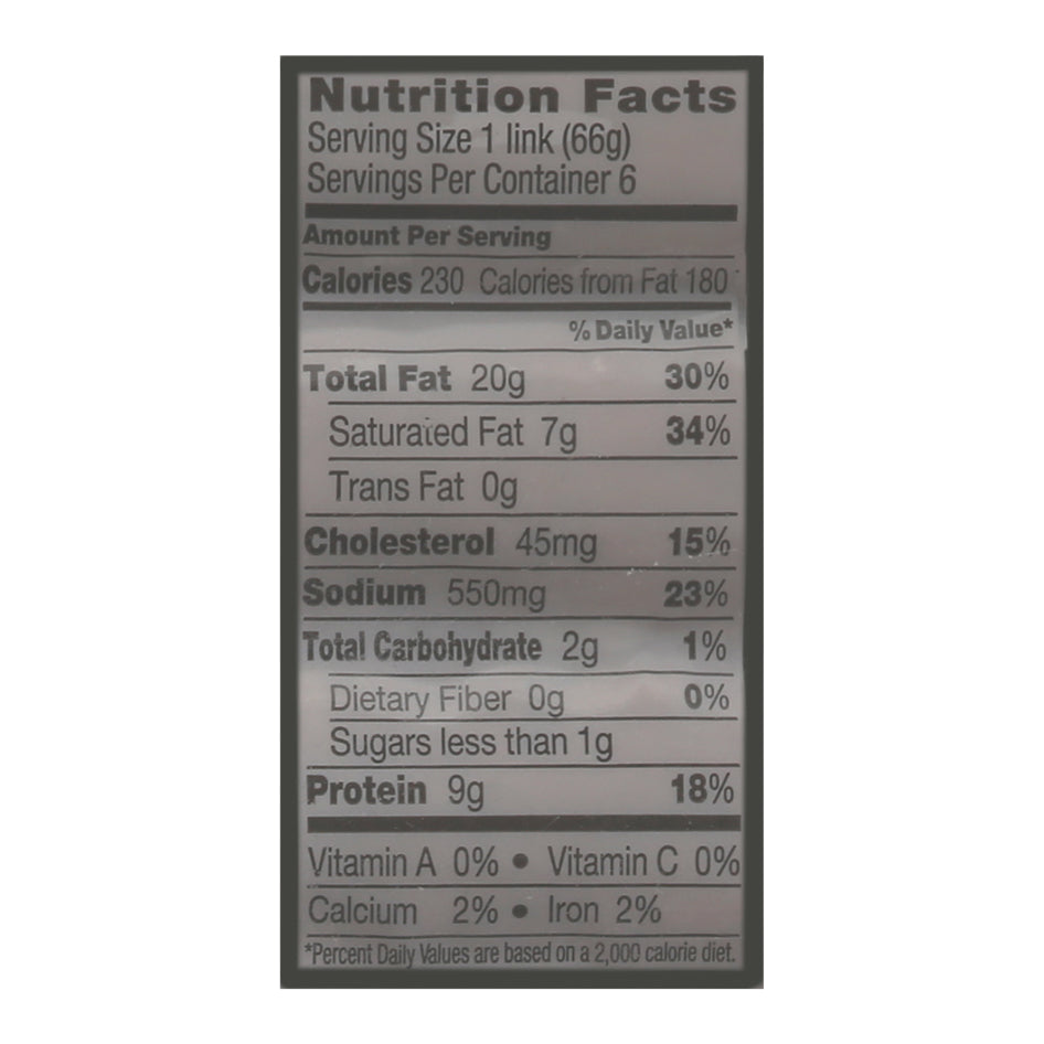 Johnsonville Beer Brats Cooked Bratwurst 14 oz