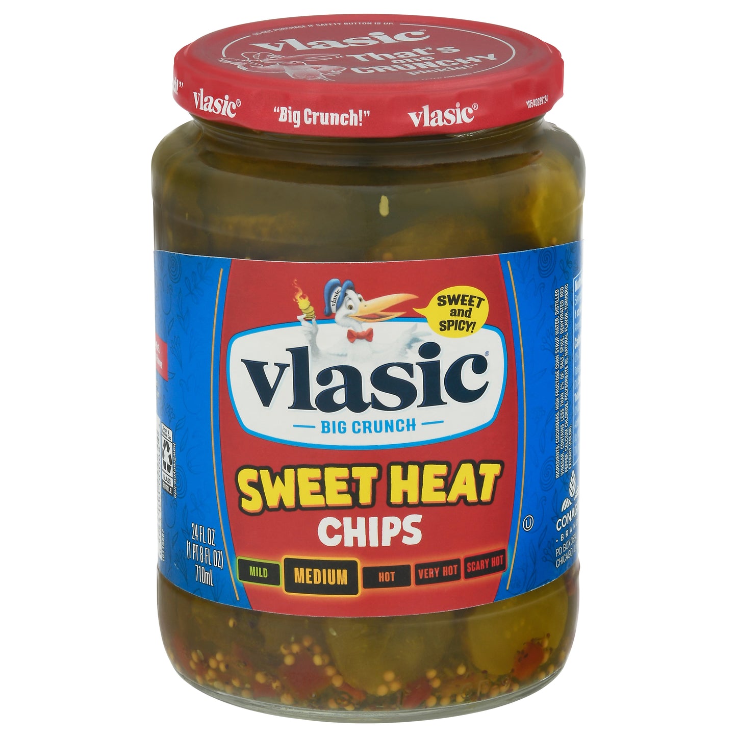 Vlasic Medium Sweet Heat Chips Pickles 24 fl oz
